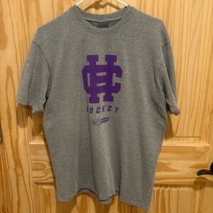 Nike Holy Cross Gray and Purple Men's Hockey T-Shirt